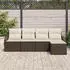 vidaXL Sofa-Set mit Kissen 5-tlg. Braun Polyrattan