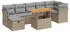 vidaXL Garten-Sofagarnitur 8-tlg. mit Kissen, Poly Rattan, Beige (3275494)