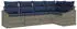 vidaXL Gartensofa-Set mit Kissen 5-tlg. Poly-Rattan Grau/Marineblau (3355394)