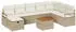 vidaXL Garten-Sofa-Set mit Kissen & Stauraum 9-tlg. Poly-Rattan Beige (3359554)