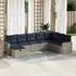 vidaXL Garten-Sofagarnitur 8-tlg. mit Kissen Poly Rattan Grau (3325437)