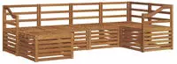 Vidaxl Sectional Sofa Set 6 Pcs Natural Solid Acacia Wood