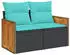 vidaXL Gartensofa-Set 4-teilig mit Kissen, Polyrattan Schwarz (3227611)
