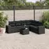 vidaXL Garten-Sofagarnitur 7-tlg. mit Kissen Schwarz Poly Rattan (3222614)