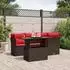 vidaXL Gartensofa-Set 5-teilig mit Kissen, Polyrattan, Braun (3266564)