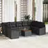 vidaXL Garten-Sofa-Set mit Kissen, 10-tlg., Poly Rattan, Schwarz (3347877)