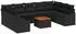 vidaXL Garten-Sofa-Set mit Kissen, 10-tlg., Poly Rattan, Schwarz (3347877)