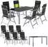 Casaria Bern 7-teilige Sitzgruppe Aluminium, 6 Klappstühle, Tisch 150x90cm, Silber (997571)
