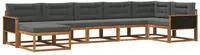 vidaXL Outdoor-Sofagarnitur mit Kissen 7 pcs Natur und Anthrazit