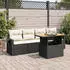 vidaXL Garten-Sofagarnitur 5-tlg. mit Kissen, Poly Rattan, Schwarz (3271630)