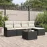 vidaXL Gartenlounge-Set mit Kissen 6-tlg. Poly-Rattan Schwarz (3345327)
