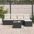 vidaXL Gartenlounge-Set mit Kissen 6-tlg. Poly-Rattan Schwarz (3345327)