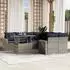 vidaXL Gartensofa-Set 9-teilig mit Kissen, Polyrattan, Grau (3267171)