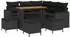 vidaXL Garten-Sofaset mit Kissen 9-teilig Poly-Rattan Schwarz (3363569)