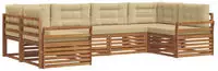 Outdoor-sofagarnitur Mit Kissen 6 Pcs Natur Und Beige Vidaxl