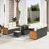 vidaXL Garten-Sofa-Set mit Kissen 9-teilig Poly Rattan/Akazie Schwarz (3363260)