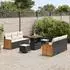vidaXL Garten-Sofa-Set mit Kissen 9-teilig Poly Rattan/Akazie Schwarz (3363260)