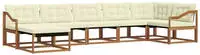 Outdoor-sofagarnitur Mit Kissen 7 Pcs Natur Und Creme Vidaxl