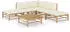 vidaXL Garten-Lounge-Set 9-tlg. Bambus, dunkelgraue Kissen (3058230)