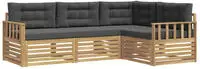 vidaXL Outdoor-Sofagarnitur 5 pcs Wei&szlig; und Anthrazit Polyester