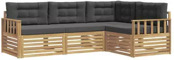 vidaXL Outdoor-Sofagarnitur 5-tlg. Wei&szlig; & Anthrazit Polyester (3390397)