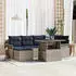 vidaXL Gartenlounge-Set 7-tlg. mit Kissen, Poly-Rattan, Grau (3348321)