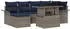 vidaXL Gartenlounge-Set 7-tlg. mit Kissen, Poly-Rattan, Grau (3348321)