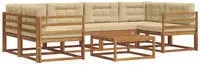 Outdoor-sofagarnitur Mit Kissen 7 Pcs Natur Und Beige Vidaxl