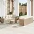 vidaXL Gartensofa-Set mit Kissen 11-tlg. Poly-Rattan Beige/Creme (3363931)
