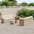 vidaXL Gartensofa-Set mit Kissen 11-tlg. Poly-Rattan Beige/Creme (3363931)