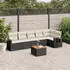 vidaXL Garten-Sofagarnitur mit Kissen 7-tlg. Schwarz Poly Rattan (3224586)