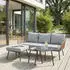 Idimex Mykonos Gartenlounge-Set Dreisitzer, Hocker & Beistelltisch, braun/grau