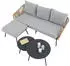 Idimex Mykonos Gartenlounge-Set Dreisitzer, Hocker & Beistelltisch, braun/grau