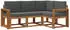 vidaXL Outdoor-Sofagarnitur mit Kissen 4-teilig Natur/Anthrazit (3366330)