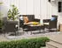 Songmics Gartenlounge-Set 4-tlg. PE-Polyrattan, braun-taupe (GGFDE004)