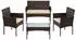 Songmics Gartenlounge-Set 4-tlg. PE-Polyrattan, braun-taupe (GGFDE004)