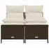 vidaXL Garten-Sofagarnitur 4-tlg. mit Kissen, Poly Rattan, Schwarz (368371)