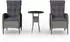 vidaXL Garten-Bistro-Set 3-tlg. Poly Rattan Grau (3058542)