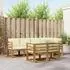 vidaXL Outdoor-Sofagarnitur mit Kissen 7-tlg., Natur/Creme (3366518)