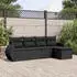 vidaXL Garten-Sofagarnitur 6-tlg. mit Kissen, Poly Rattan, Schwarz (3253632)