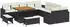 vidaXL Gartensofa-Set mit Kissen 17-teilig Poly-Rattan Schwarz/Creme (3363615)