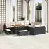 vidaXL Gartensofa-Set mit Kissen 17-teilig Poly-Rattan Schwarz/Creme (3363615)