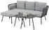 Caro Möbel Mykonos Gartenlounge-Set Dreisitzer mit Hocker & Beistelltisch, schwarz/grau, Metall (Mykonos)