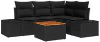 vidaXL Gartensofa-set mit Speicher 5 pcs Schwarz Poly-Rattan