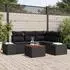 vidaXL Garten-Sofagarnitur 5-tlg. mit Stauraum, Polyrattan, Schwarz