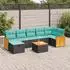 vidaXL Garten-Sofagarnitur 8-tlg. mit Kissen, Poly Rattan, Schwarz (3326047)
