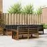 vidaXL Outdoor-Sofagarnitur mit Kissen 7-tlg., Natur/Anthrazit (3373632)