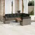 vidaXL Garten-Sofagarnitur 11-tlg. mit Kissen Grau Poly Rattan (3224177)