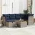 vidaXL Garten-Sofagarnitur 7-tlg. mit Kissen Poly Rattan Grau (3325764)