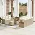 vidaXL Garten-Sofa-Set 10-teilig mit Kissen, Poly-Rattan/Akazie, Beige (3364051)